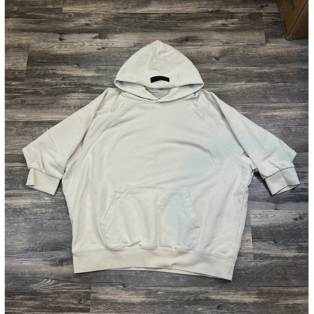 Fear‎ of God Essentials Hoodie Small Oatmeal Oversized 77 Logo Pullover